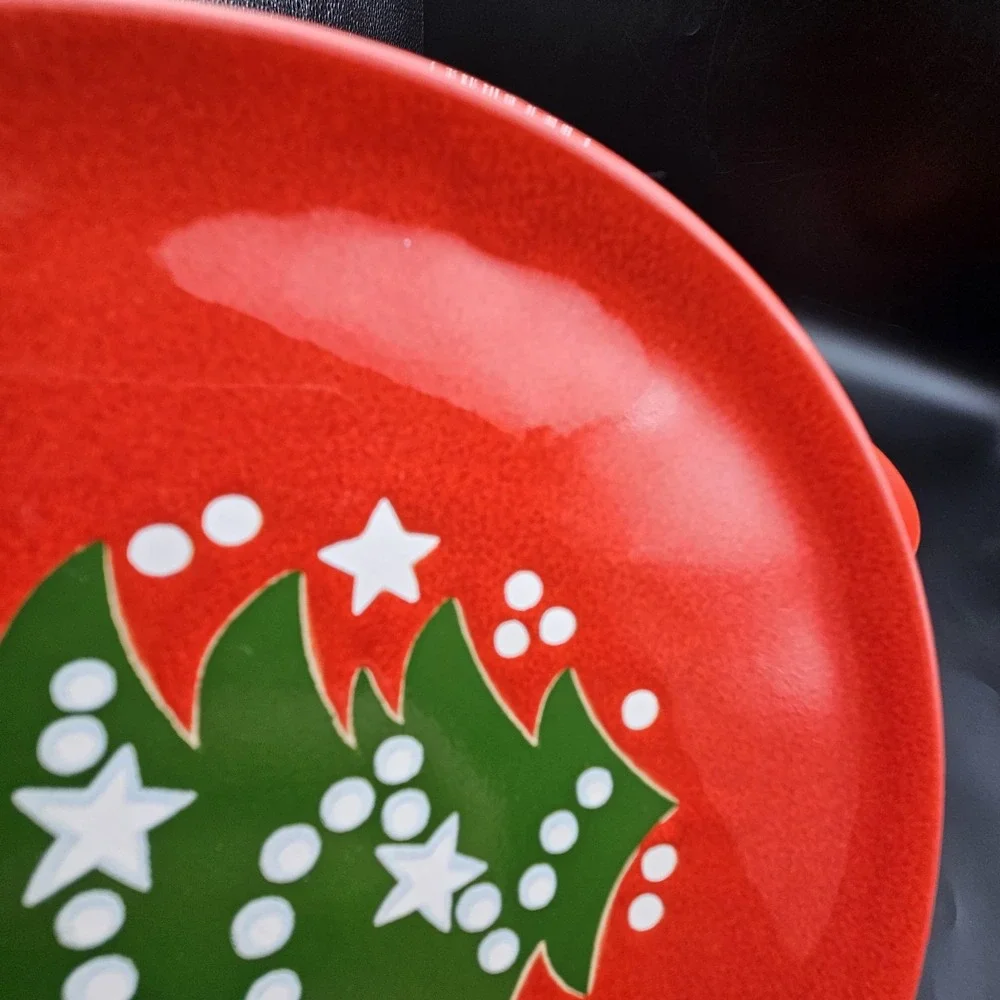 4 Waechtersbach Christmas Tree Red Salad/Dessert Plate 7-3/4